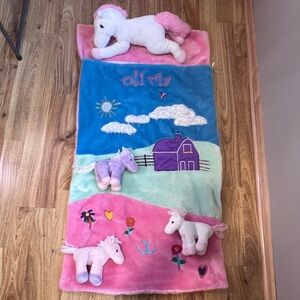 Chasing Fireflies - Happy Horses Sleeping Bag - personalized name is Olivia
